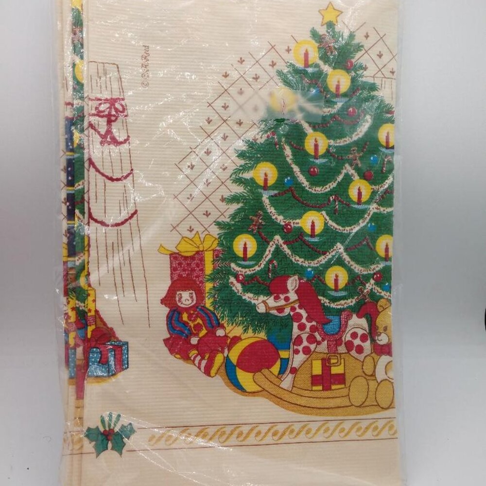 Vintage C.A. Reed Santa Claus Christmas Paper Table Cover 52" x 96"-Old Fashion